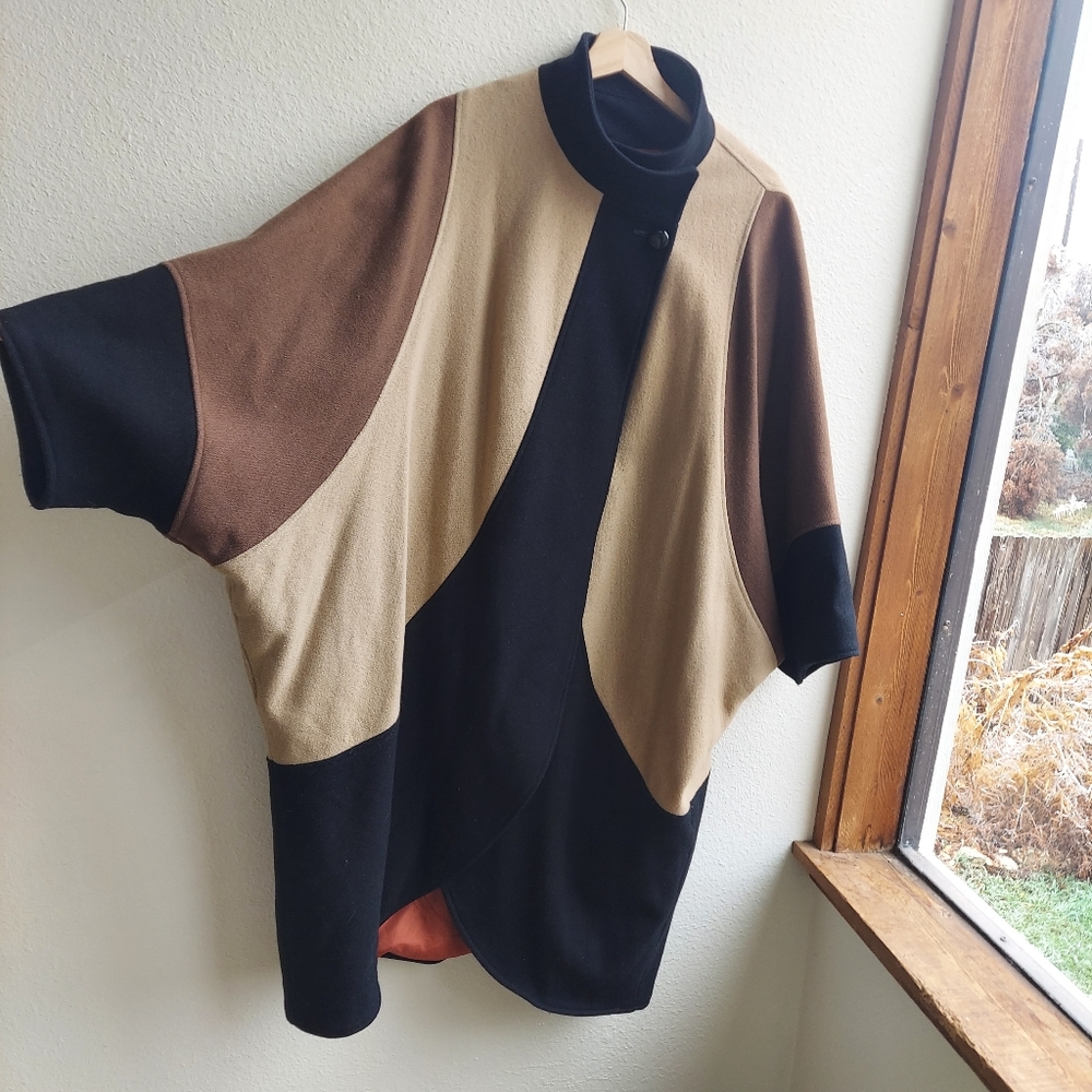 COLORBLOCK VINTAGE 1980'S WOOL COAT